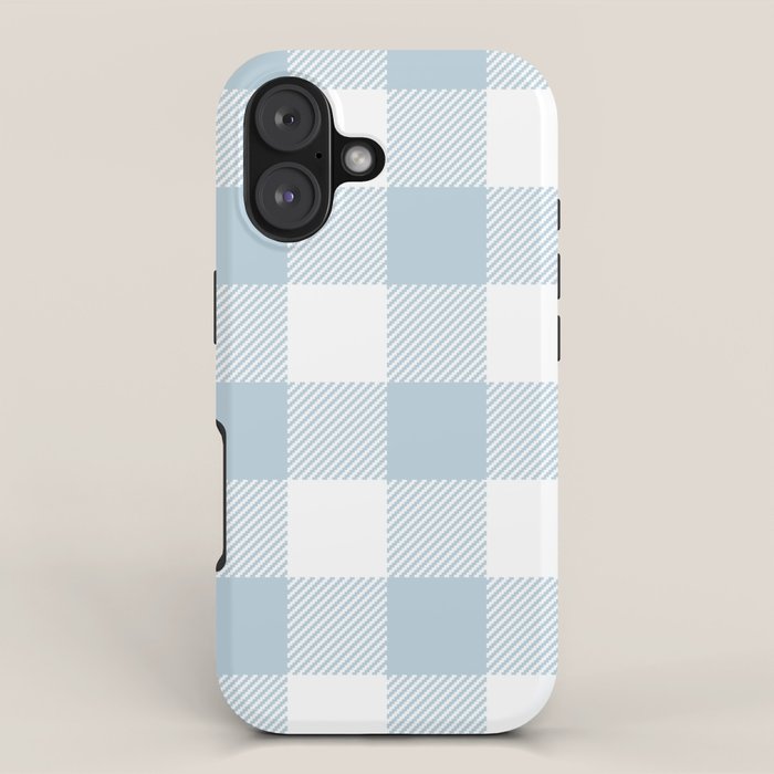 Baby Blue Buffalo Check iPhone Case Gallery Image 1
