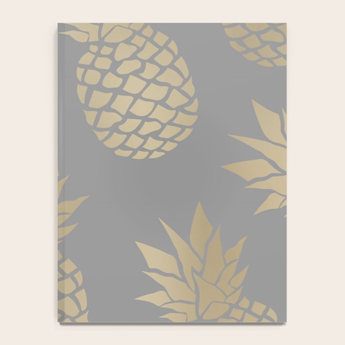 Glam Pineapple Art in Gray and Gold Notebook Gallery Image 4