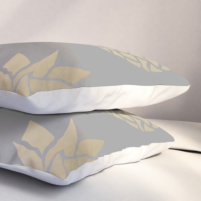 Glam Pineapple Art in Gray and Gold Pillow Sham Gallery Image 3