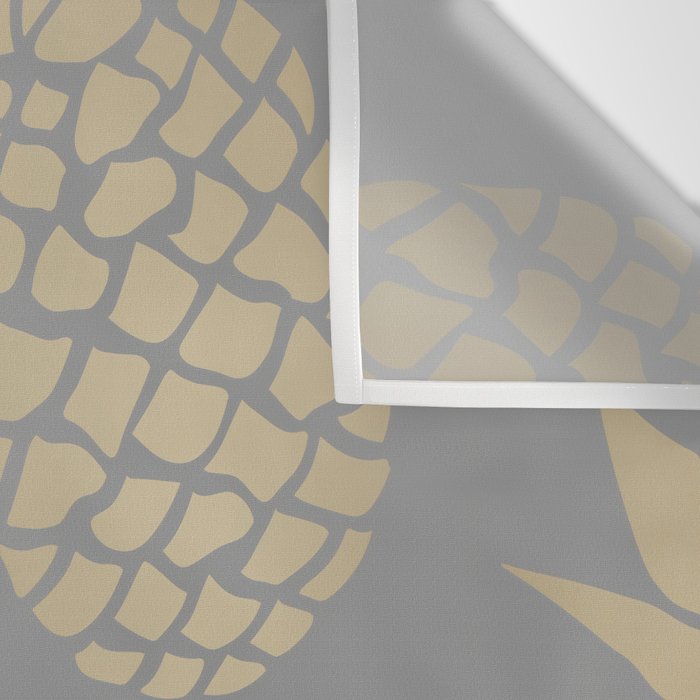 Glam Pineapple Art in Gray and Gold Wall Tapestry Gallery Image 3