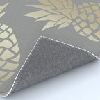 Glam Pineapple Art in Gray and Gold Rug Gallery Image 4