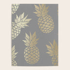 Glam Pineapple Art in Gray and Gold Poster Gallery Image 4