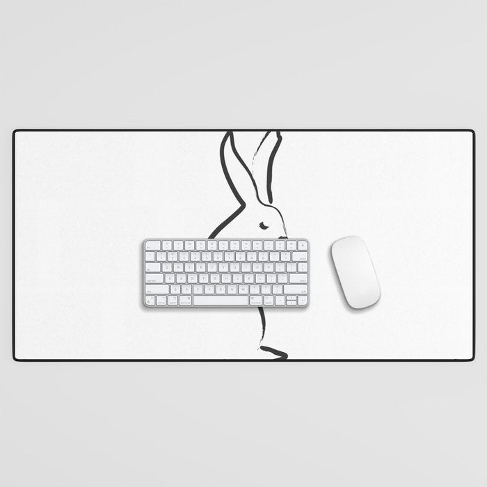 Zen Snow Bunny Desk Mat Gallery Image 1