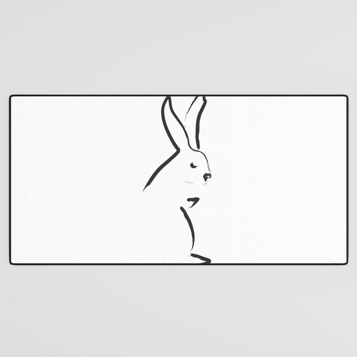 Zen Snow Bunny Desk Mat Gallery Image 3