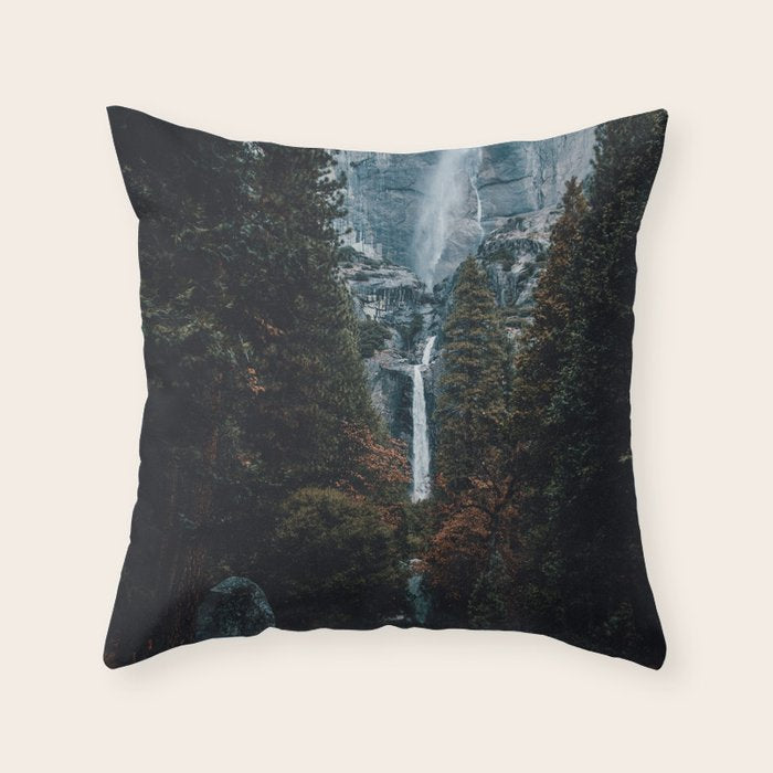 Upper and Lower Yosemite Falls Throw Pillow Gallery Image 1