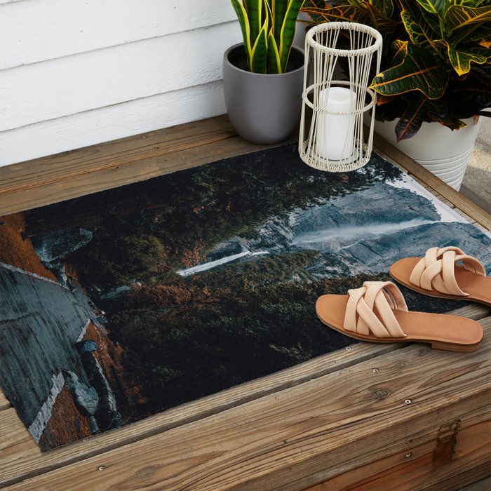 Upper and Lower Yosemite Falls Outdoor Rug Gallery Image 2