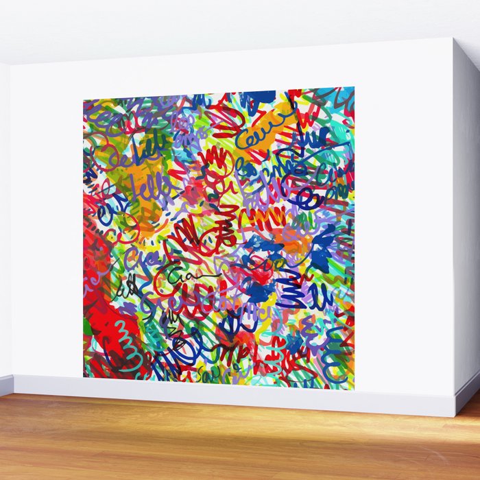 Urban Graffiti Pattern Art Made With Ink and Pen Wall Mural Gallery Image 2
