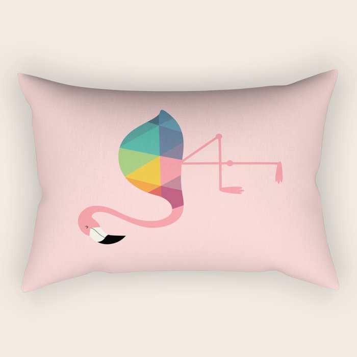 Rainbow Flamingo Rectangular Pillow Gallery Image 1