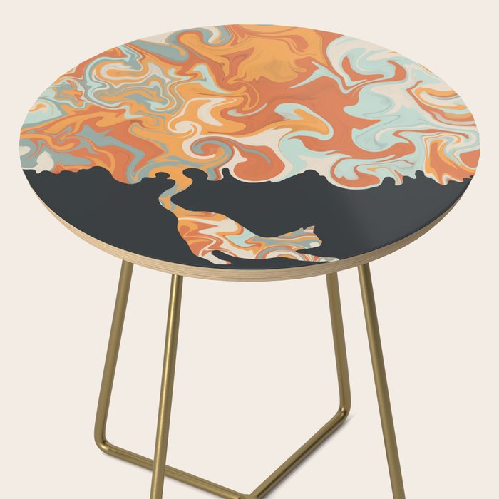 Rainbow cat 4 yoga meow Side Table Gallery Image 2