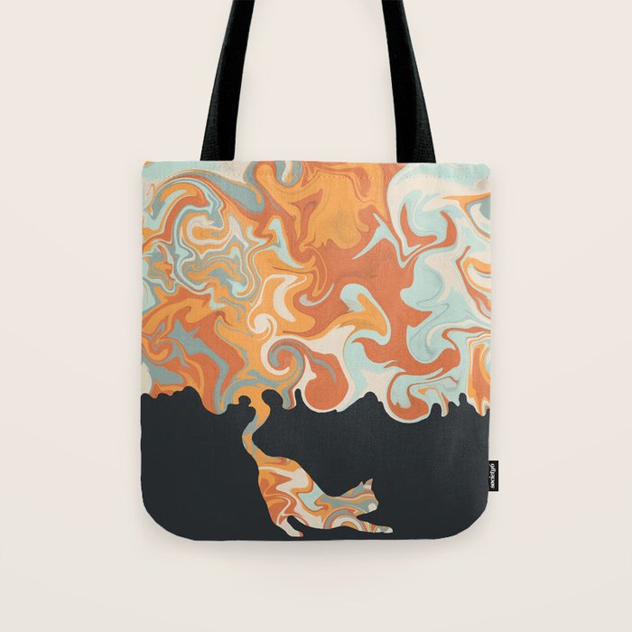 Rainbow cat 4 yoga meow Tote Bag Gallery Image 1