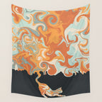 Rainbow cat 4 yoga meow Wall Tapestry Gallery Image 4