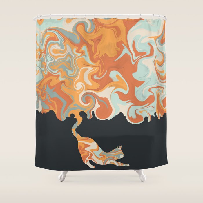 Rainbow cat 4 yoga meow Shower Curtain Gallery Image 1