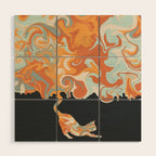 Rainbow cat 4 yoga meow Wood Wall Art Gallery Image 1