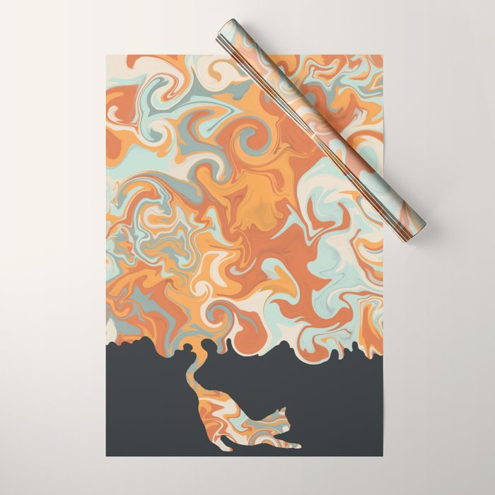 Rainbow cat 4 yoga meow Wrapping Paper Gallery Image 1