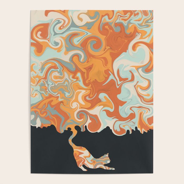 Rainbow cat 4 yoga meow Poster Gallery Image 1