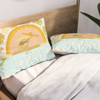 Aquarius surf zodiac // retro art by surfy birdy Pillow Sham Gallery Image 2