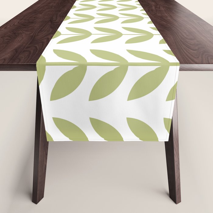 Scandinavian Mid Century Pattern Green Table Runner Gallery Image 1