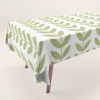 Scandinavian Mid Century Pattern Green Tablecloth Gallery Image 1