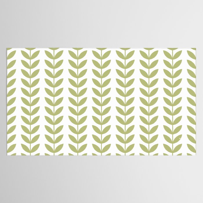 Scandinavian Mid Century Pattern Green Tablecloth Gallery Image 2