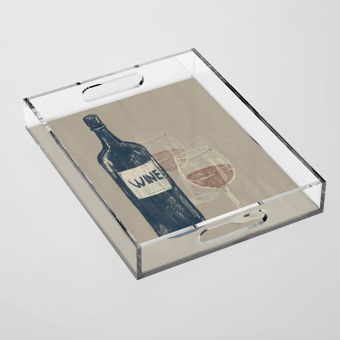 Wine 3 Acrylic Tray Gallery Image 1