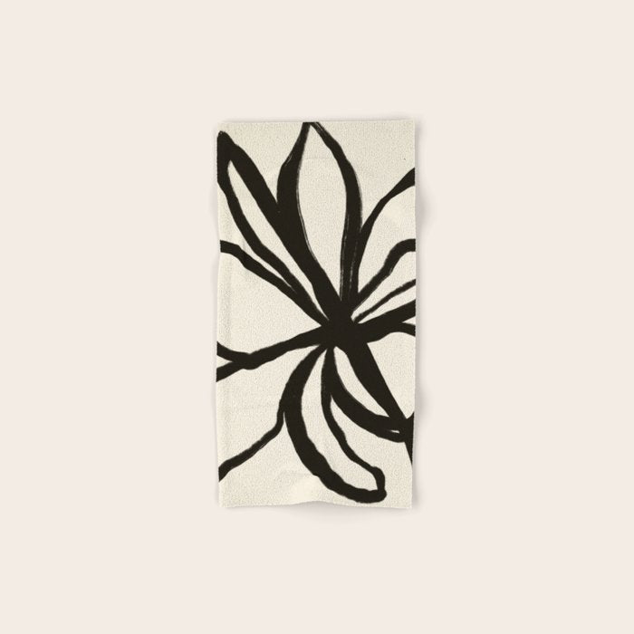 Midnight Floral #1 - Abstract Art Print Bath Towel Gallery Image 1