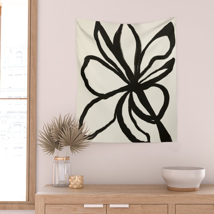 Midnight Floral #1 - Abstract Art Print Wall Tapestry Gallery Image 2