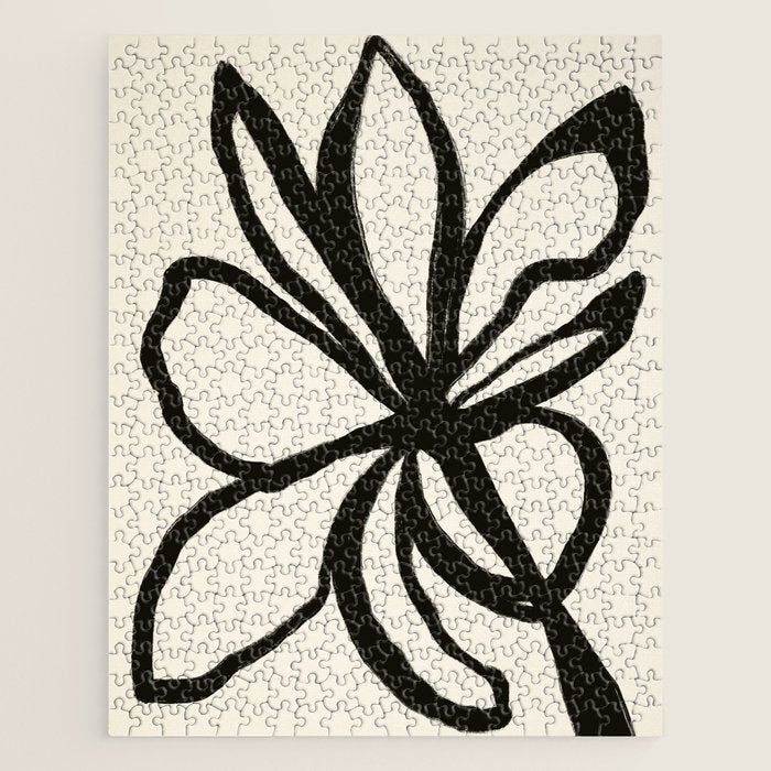 Midnight Floral #1 - Abstract Art Print Jigsaw Puzzle Gallery Image 1