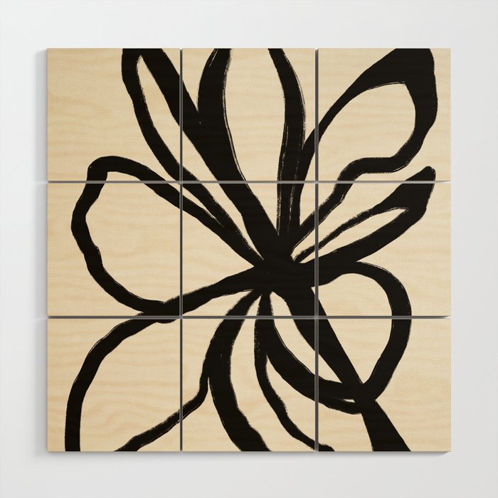 Midnight Floral #1 - Abstract Art Print Wood Wall Art Gallery Image 1