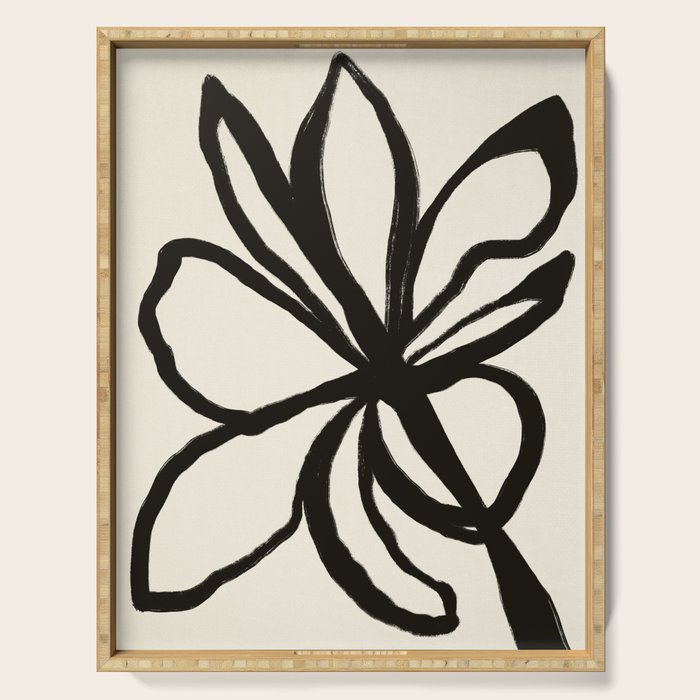 Midnight Floral #1 - Abstract Art Print Serving Tray Gallery Image 1