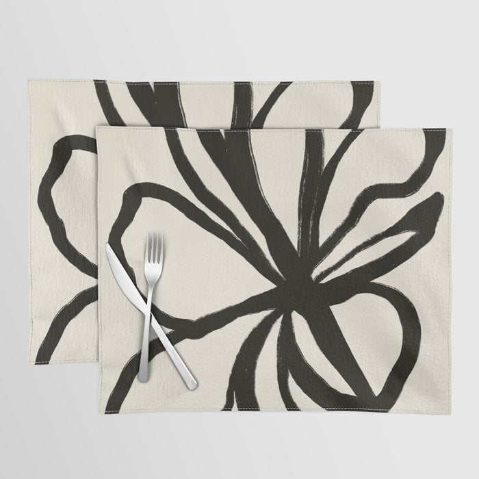 Midnight Floral #1 - Abstract Art Print Placemat Gallery Image 1