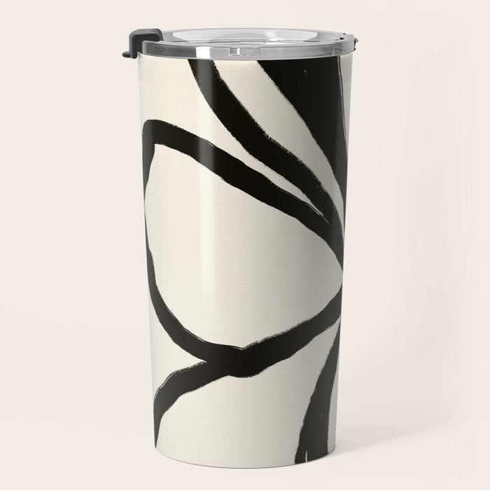 Midnight Floral #1 - Abstract Art Print Travel Mug Gallery Image 3