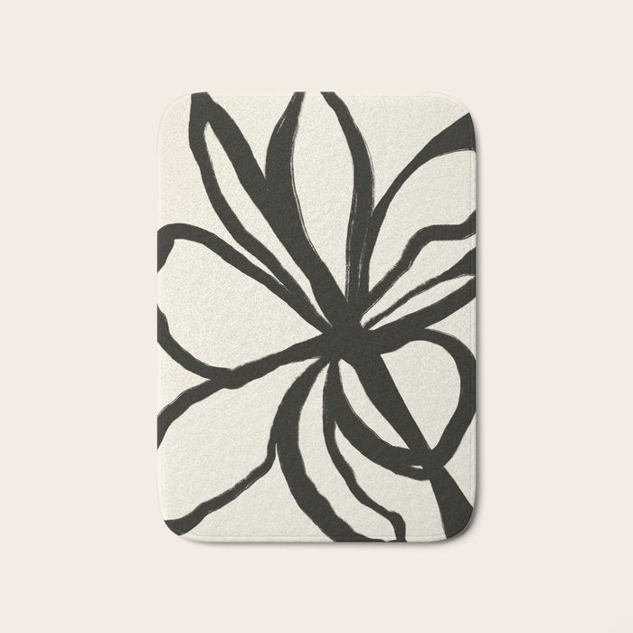 Midnight Floral #1 - Abstract Art Print Bath Mat Gallery Image 1