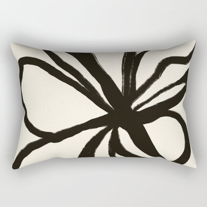 Midnight Floral #1 - Abstract Art Print Rectangular Pillow Gallery Image 1