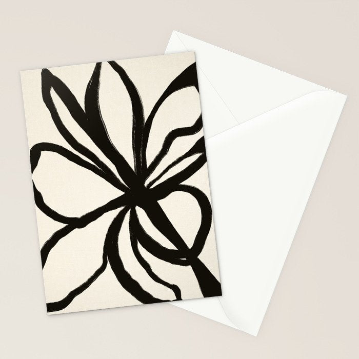 Midnight Floral #1 - Abstract Art Print Stationery Card Gallery Image 2