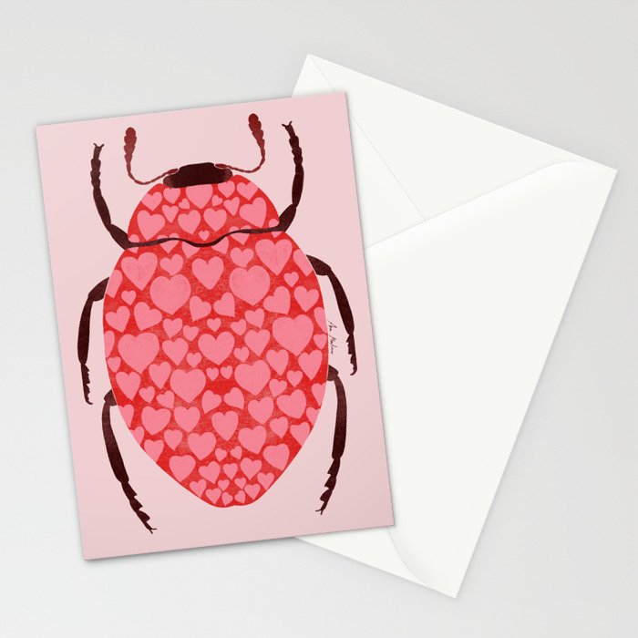 Hearts beetle Stationery Card Gallery Image 2