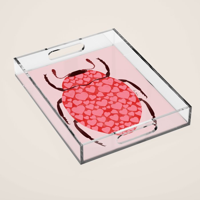 Hearts beetle Acrylic Tray Gallery Image 1
