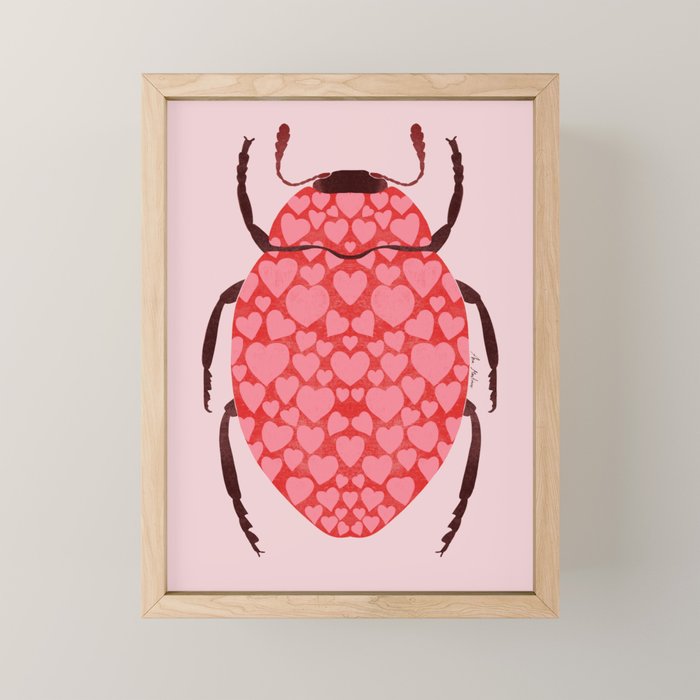 Hearts beetle Mini Art Print Gallery Image 1