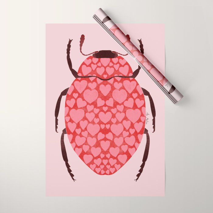 Hearts beetle Wrapping Paper Gallery Image 1