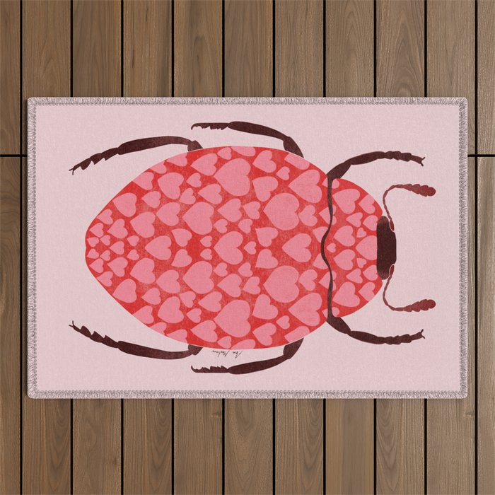Hearts beetle Outdoor Rug Gallery Image 1
