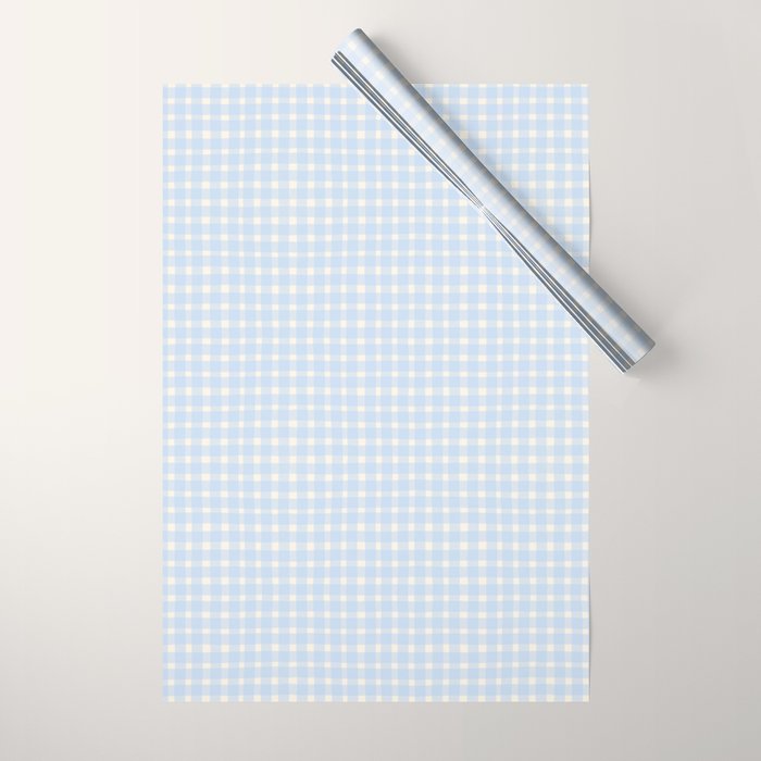 Blue White Gingham Check Wrapping Paper Gallery Image 1