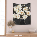 White Daisy Bouquets in Vase 4 Wall Tapestry Gallery Image 2