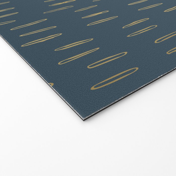 Raindrops, Mudcloth, Teal and Gold, Boho Wall Art Welcome Mat Gallery Image 2