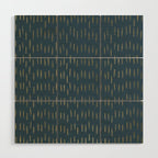 Raindrops, Mudcloth, Teal and Gold, Boho Wall Art Wood Wall Art Gallery Image 1