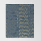 Raindrops, Mudcloth, Teal and Gold, Boho Wall Art Throw Blanket Gallery Image 2