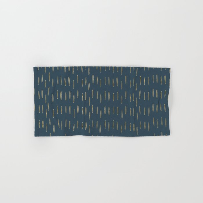 Raindrops, Mudcloth, Teal and Gold, Boho Wall Art Bath Towel Gallery Image 1