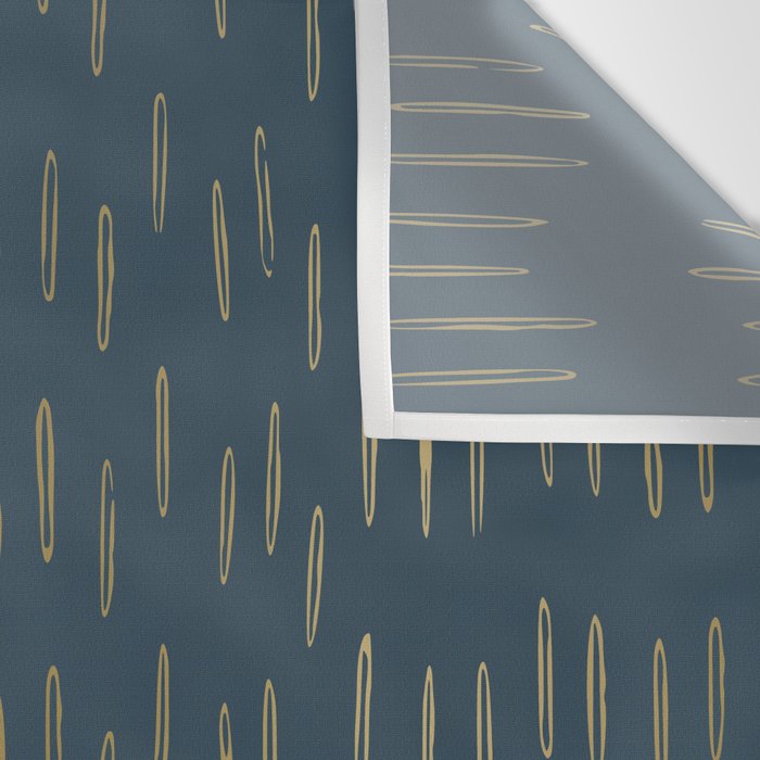 Raindrops, Mudcloth, Teal and Gold, Boho Wall Art Wall Tapestry Gallery Image 3