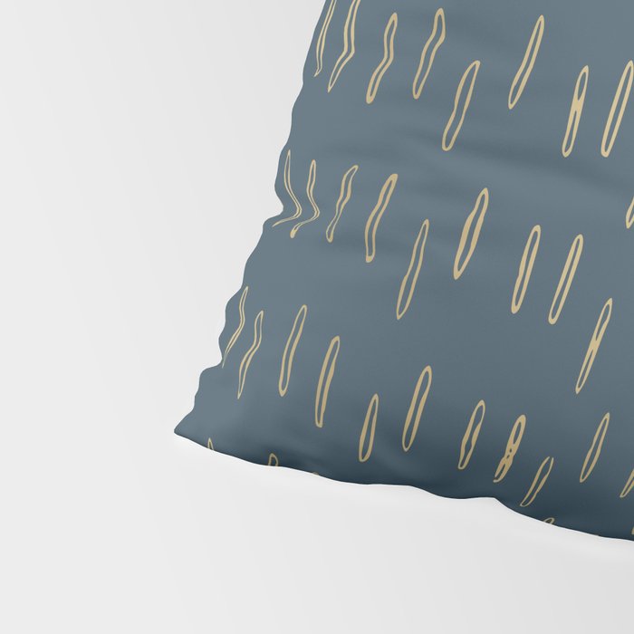 Raindrops, Mudcloth, Teal and Gold, Boho Wall Art Pillow Sham Gallery Image 4