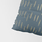 Raindrops, Mudcloth, Teal and Gold, Boho Wall Art Pillow Sham Gallery Image 4