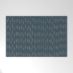 Raindrops, Mudcloth, Teal and Gold, Boho Wall Art Welcome Mat Gallery Image 1