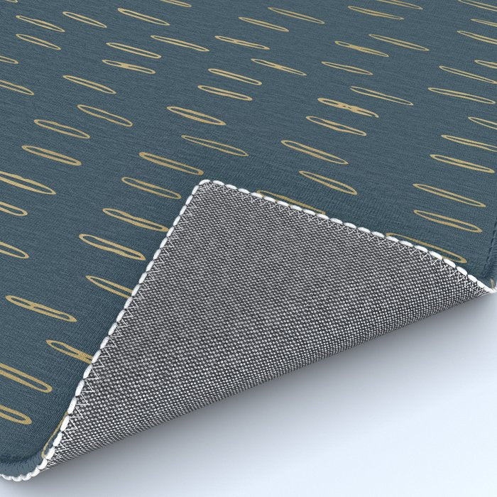 Raindrops, Mudcloth, Teal and Gold, Boho Wall Art Rug Gallery Image 4